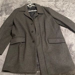 Vintage Banana Republic Wool Overcoat- Grey- Size XL